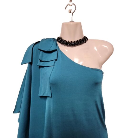 Blue One Shoulder Dress Size M - Picture 4 of 10